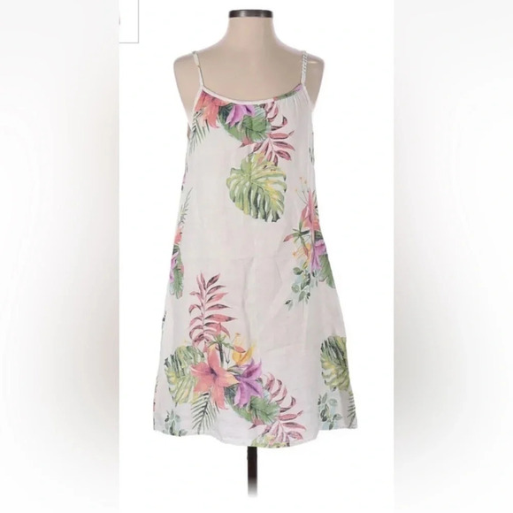 Lungo L’Arno Dresses & Skirts - Lungo L'arno‎ Floral Palm Linen Dress Womens Size Medium NWT